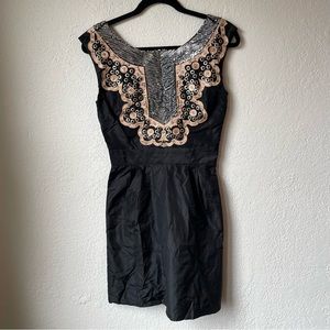 French Connection sequin black silk dress